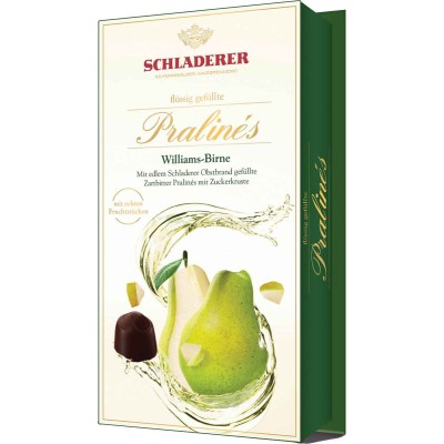 Schladerer Pear Brandy and Pear Pieces in Dark Chocolate 