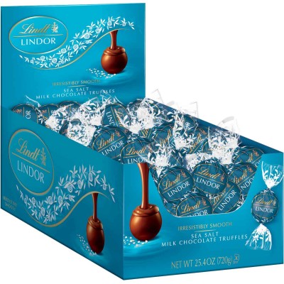 Lindt Seasalt Milk Chocolate Lindor Truffles Display