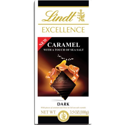 Lindt Excellence Dark Chocolate with Caramel and Sea Salt Bar 