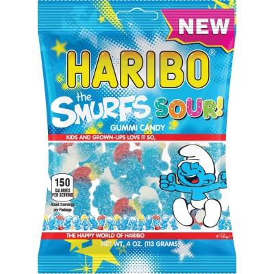 Haribo Sour Smurfs Gummies in Bag