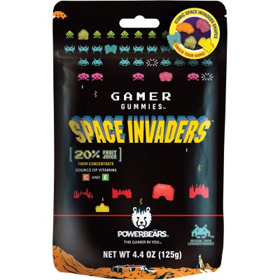 Powerbears Space Invaders Gamer Gummies Bag