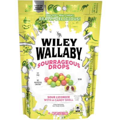 Wiley Wallaby Licorice Candies Sourrageous Drops  