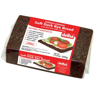Delba Soft Dark Rye Bread 