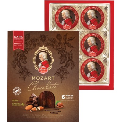 Reber Mozart Dark Chocolate 6pc Kugel Box