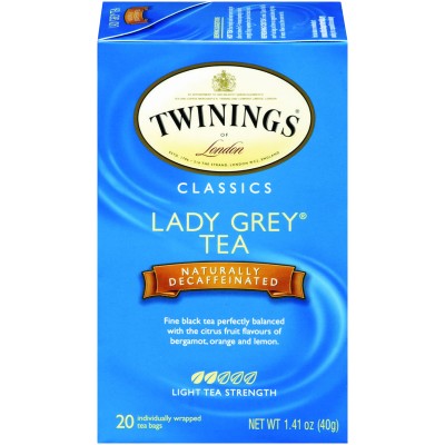 Twinings of London Lady Grey Decaffeinated Tea 20 Count