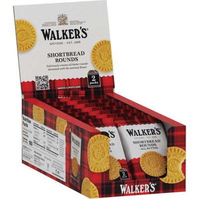Walkers 2 Pack Shortbread Cookie Rounds Pack Display
