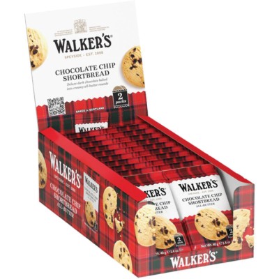 Walkers 2 Pack Chocolate Chip Shortbread Display