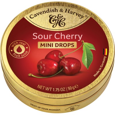 Cavendish & Harvey Sour Cherry Drops Pocket Tin