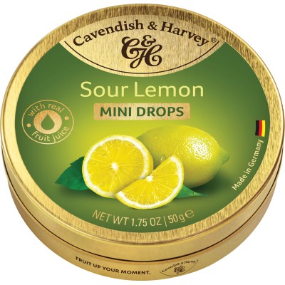 Cavendish & Harvey Sour Lemon Drops Pocket Tin