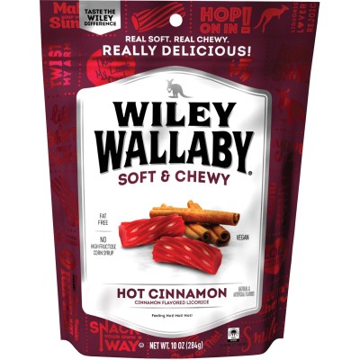 Wiley Wallaby Soft & Chewy Hot Cinnamon Licorice Bag 