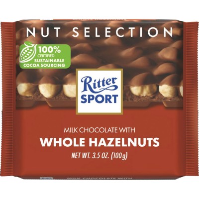 Ritter Sport Whole Hazelnuts Milk Chocolate Bar