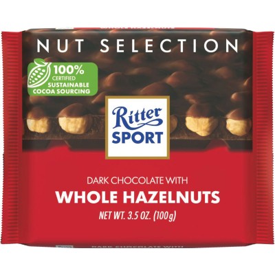 Ritter Sport Dark Chocolate & Whole Hazelnuts Bar