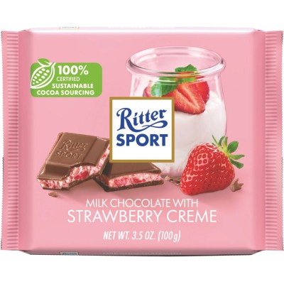 Ritter Sport Strawberry Creme Milk Chocolate Bar