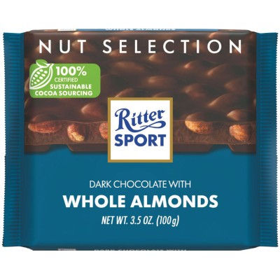 Ritter Sport Dark Chocolate Whole Almonds Bar