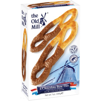 The Old Mill All Butter Chocolate Dipped Puff Pastry Bow Ties 