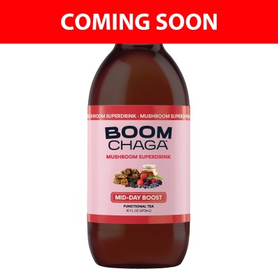 BOOM Chaga Functional Tea Mid-Day Boost Glass Bottle