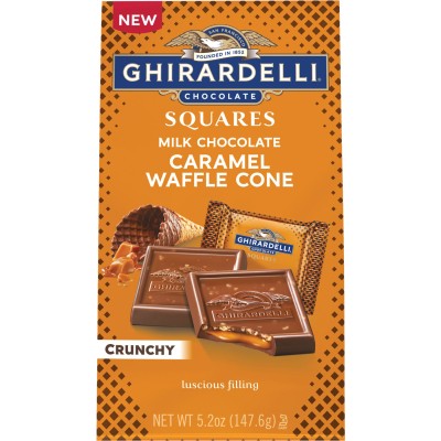 Ghirardelli Milk Chocolate Caramel Waffle Cone Squares Bag