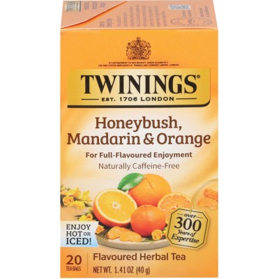 Twinings of London Honeybush Mandarian Orange Herbal Tea 20 Count