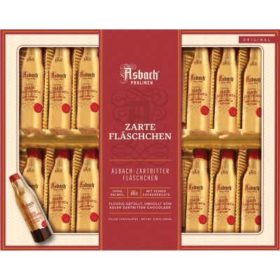 Asbach Dark Chocolate Bottles 20 Pieces in Window Box
