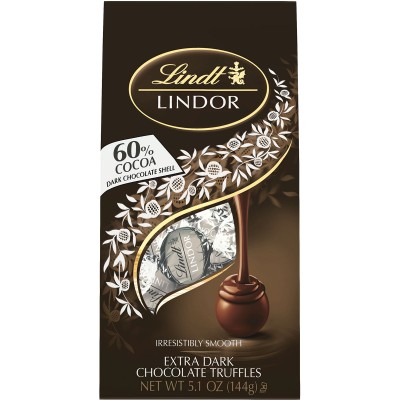Lindt Lindor 60% Cocoa Extra Dark Chocolate Truffles in Bag