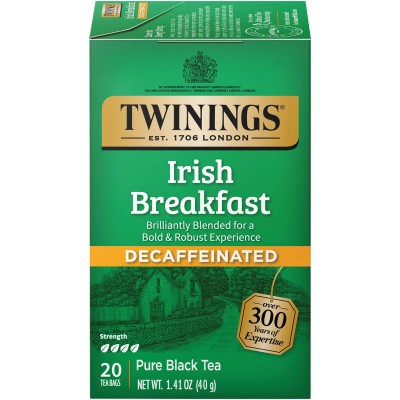 Twinings of London Irish Breakfast Decaffeinated Tea 20 Count