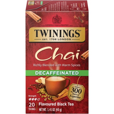 Twinings of London Decaffeinated Chai Tea 20 Count 