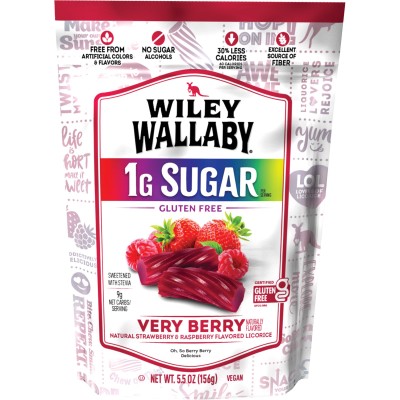 Wiley Wallaby Very Berry Low Sugar Licorice Bag