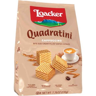 Loacker Quadratini Cappuccino Wafer Cubes in Bag