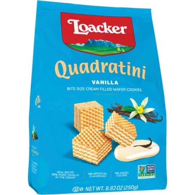 Loacker Quadratini Vanilla Wafer Cubes in Bag
