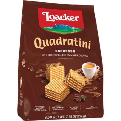 Loacker Quadratini Espresso Wafer Cubes in Bag