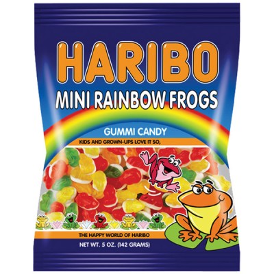 Haribo Mini Rainbow Frogs Gummies in Bag