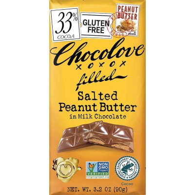 Chocolove Salted Peanut Butter in Milk Chocolate Bar