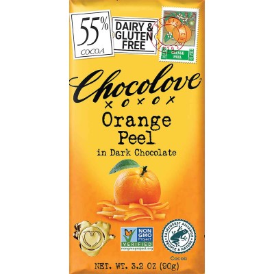 Chocolove Orange Peel in Dark Chocolate Bar