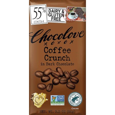 Chocolove Coffee Crunch in Dark Chocolate Bar