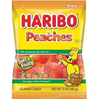 Haribo Peaches Gummies in Bag