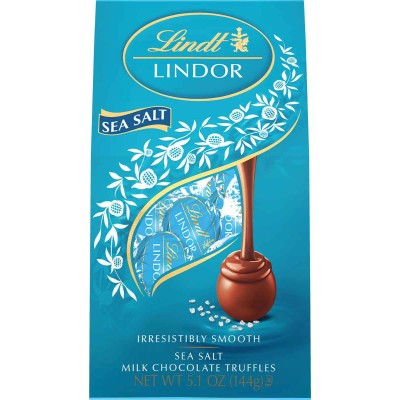 Lindt Milk Chocolate Sea Salt Lindor Truffles Bag