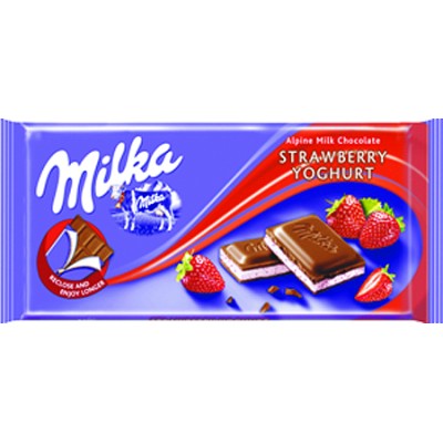 Milka Strawberry Yoghurt Filled Chocolate Bar