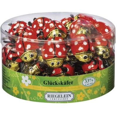 Riegelein Solid Chocolate Lady Bugs 33% in Drum 